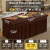 imageSmiry Spandex Tablecloth 6 Pack Elastic Fitted Stretch Tablecloth for 6FT Rectangle Tables Waterproof Washable Table Cover Skirt for Wedding Banquet ampamp Parties Black 72Lx30Wx30H InchCoffee