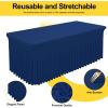 imageSmiry Spandex Tablecloth 6 Pack Elastic Fitted Stretch Tablecloth for 6FT Rectangle Tables Waterproof Washable Table Cover Skirt for Wedding Banquet ampamp Parties Black 72Lx30Wx30H InchNavy