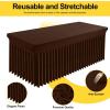 imageSmiry Spandex Tablecloth 6 Pack Elastic Fitted Stretch Tablecloth for 6FT Rectangle Tables Waterproof Washable Table Cover Skirt for Wedding Banquet ampamp Parties Black 72Lx30Wx30H InchCoffee