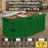 imageSmiry Spandex Tablecloth 6 Pack Elastic Fitted Stretch Tablecloth for 6FT Rectangle Tables Waterproof Washable Table Cover Skirt for Wedding Banquet ampamp Parties Black 72Lx30Wx30H InchEmerald Green