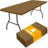 imageSmiry 4 Pack Rectangle Picnic Table Cloth Waterproof Elastic Fitted Tablecloths Washable Polyester Rectangular Patio Table Cover for Camping Indoor and Outdoor Black 30quotx72quotBrown