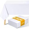 imageSmiry 4 Pack Rectangle Table Cloth Waterproof AntiScratch Polyester Tablecloth Decorative Washable Fabric Table Cover for Dining Buffet Parties and Outdoor 60x102 BlackWhite