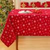 imageSmiry Rectangle Christmas Red Tablecloth 52x52 Inch Waterproof Damask Table Cloth Star Patterns Fabric Table Covers for Christmas Dinner and New Year Celebration RedRed