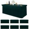 imageSmiry Spandex Tablecloth 6 Pack Elastic Fitted Stretch Tablecloth for 6FT Rectangle Tables Waterproof Washable Table Cover Skirt for Wedding Banquet ampamp Parties Black 72Lx30Wx30H InchHunter Green