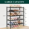 imageSmiry Bamboo Shoe Rack 3 Tier Shoe Organizer for Entryway ampamp Closet Stackable Free Standing Storage Shelf for Shoes Bags ampamp Plants NaturalBlack