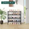 imageSmiry Bamboo Shoe Rack 3 Tier Shoe Organizer for Entryway ampamp Closet Stackable Free Standing Storage Shelf for Shoes Bags ampamp Plants NaturalBlack