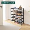 imageSmiry Bamboo Shoe Rack 3 Tier Shoe Organizer for Entryway ampamp Closet Stackable Free Standing Storage Shelf for Shoes Bags ampamp Plants NaturalBlack