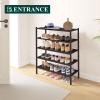 imageSmiry Bamboo Shoe Rack 3 Tier Shoe Organizer for Entryway ampamp Closet Stackable Free Standing Storage Shelf for Shoes Bags ampamp Plants NaturalBrown