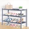 imageSmiry Bamboo Shoe Rack 3 Tier Shoe Organizer for Entryway ampamp Closet Stackable Free Standing Storage Shelf for Shoes Bags ampamp Plants NaturalGrey