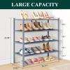 imageSmiry Bamboo Shoe Rack 3 Tier Shoe Organizer for Entryway ampamp Closet Stackable Free Standing Storage Shelf for Shoes Bags ampamp Plants NaturalGrey