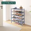 imageSmiry Bamboo Shoe Rack 3 Tier Shoe Organizer for Entryway ampamp Closet Stackable Free Standing Storage Shelf for Shoes Bags ampamp Plants NaturalGrey