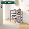 imageSmiry Bamboo Shoe Rack 3 Tier Shoe Organizer for Entryway ampamp Closet Stackable Free Standing Storage Shelf for Shoes Bags ampamp Plants NaturalGrey