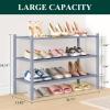 imageSmiry Bamboo Shoe Rack 3 Tier Shoe Organizer for Entryway ampamp Closet Stackable Free Standing Storage Shelf for Shoes Bags ampamp Plants NaturalGrey