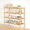 imageSmiry Bamboo Shoe Rack 3 Tier Shoe Organizer for Entryway ampamp Closet Stackable Free Standing Storage Shelf for Shoes Bags ampamp Plants NaturalNatural