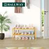 imageSmiry Bamboo Shoe Rack 3 Tier Shoe Organizer for Entryway ampamp Closet Stackable Free Standing Storage Shelf for Shoes Bags ampamp Plants NaturalNatural