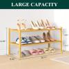 imageSmiry Bamboo Shoe Rack 3 Tier Shoe Organizer for Entryway ampamp Closet Stackable Free Standing Storage Shelf for Shoes Bags ampamp Plants NaturalNatural