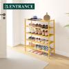 imageSmiry Bamboo Shoe Rack 3 Tier Shoe Organizer for Entryway ampamp Closet Stackable Free Standing Storage Shelf for Shoes Bags ampamp Plants NaturalNatural