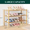 imageSmiry Bamboo Shoe Rack 3 Tier Shoe Organizer for Entryway ampamp Closet Stackable Free Standing Storage Shelf for Shoes Bags ampamp Plants NaturalNatural