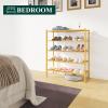 imageSmiry Bamboo Shoe Rack 3 Tier Shoe Organizer for Entryway ampamp Closet Stackable Free Standing Storage Shelf for Shoes Bags ampamp Plants NaturalNatural