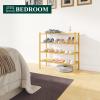 imageSmiry Bamboo Shoe Rack 3 Tier Shoe Organizer for Entryway ampamp Closet Stackable Free Standing Storage Shelf for Shoes Bags ampamp Plants NaturalNatural