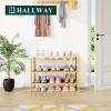 imageSmiry Bamboo Shoe Rack 3 Tier Shoe Organizer for Entryway ampamp Closet Stackable Free Standing Storage Shelf for Shoes Bags ampamp Plants NaturalNatural