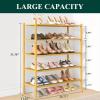 imageSmiry Bamboo Shoe Rack 3 Tier Shoe Organizer for Entryway ampamp Closet Stackable Free Standing Storage Shelf for Shoes Bags ampamp Plants NaturalNatural