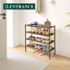 imageSmiry Bamboo Shoe Rack 3 Tier Shoe Organizer for Entryway ampamp Closet Stackable Free Standing Storage Shelf for Shoes Bags ampamp Plants NaturalWalnut