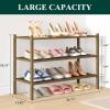 imageSmiry Bamboo Shoe Rack 3 Tier Shoe Organizer for Entryway ampamp Closet Stackable Free Standing Storage Shelf for Shoes Bags ampamp Plants NaturalWalnut