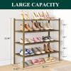 imageSmiry Bamboo Shoe Rack 3 Tier Shoe Organizer for Entryway ampamp Closet Stackable Free Standing Storage Shelf for Shoes Bags ampamp Plants NaturalWalnut