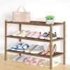 imageSmiry Bamboo Shoe Rack 3 Tier Shoe Organizer for Entryway ampamp Closet Stackable Free Standing Storage Shelf for Shoes Bags ampamp Plants NaturalWalnut