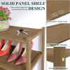 imageSmiry Bamboo Shoe Rack 3 Tier Shoe Organizer for Entryway ampamp Closet Stackable Free Standing Storage Shelf for Shoes Bags ampamp Plants NaturalWalnut