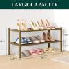 imageSmiry Bamboo Shoe Rack 3 Tier Shoe Organizer for Entryway ampamp Closet Stackable Free Standing Storage Shelf for Shoes Bags ampamp Plants NaturalWalnut