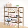 imageSmiry Bamboo Shoe Rack 3 Tier Shoe Organizer for Entryway ampamp Closet Stackable Free Standing Storage Shelf for Shoes Bags ampamp Plants NaturalWalnut