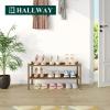 imageSmiry Bamboo Shoe Rack 3 Tier Shoe Organizer for Entryway ampamp Closet Stackable Free Standing Storage Shelf for Shoes Bags ampamp Plants NaturalWalnut