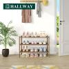 imageSmiry Bamboo Shoe Rack 3 Tier Shoe Organizer for Entryway ampamp Closet Stackable Free Standing Storage Shelf for Shoes Bags ampamp Plants NaturalWalnut