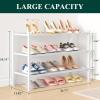 imageSmiry Bamboo Shoe Rack 3 Tier Shoe Organizer for Entryway ampamp Closet Stackable Free Standing Storage Shelf for Shoes Bags ampamp Plants NaturalWhite