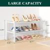 imageSmiry Bamboo Shoe Rack 3 Tier Shoe Organizer for Entryway ampamp Closet Stackable Free Standing Storage Shelf for Shoes Bags ampamp Plants NaturalWhite