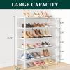 imageSmiry Bamboo Shoe Rack 3 Tier Shoe Organizer for Entryway ampamp Closet Stackable Free Standing Storage Shelf for Shoes Bags ampamp Plants NaturalWhite