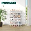 imageSmiry Bamboo Shoe Rack 3 Tier Shoe Organizer for Entryway ampamp Closet Stackable Free Standing Storage Shelf for Shoes Bags ampamp Plants NaturalWhite