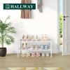 imageSmiry Bamboo Shoe Rack 3 Tier Shoe Organizer for Entryway ampamp Closet Stackable Free Standing Storage Shelf for Shoes Bags ampamp Plants NaturalWhite