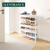 imageSmiry Bamboo Shoe Rack 3 Tier Shoe Organizer for Entryway ampamp Closet Stackable Free Standing Storage Shelf for Shoes Bags ampamp Plants NaturalWhite