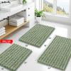 imageSmiry Bathroom Rugs Mat Set 2 Piece 24X16UShaped 24x20 Extra Soft Absorbent Non Slip Rubber Backing Machine Washable Quick Dry Chenille Bath Rug Set for Tub Shower and FloorSage Green