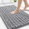 imageSmiry Bathroom Rugs Mat Set 2 Piece 30X20UShaped 24x20 Extra Soft Absorbent Non Slip Rubber Backing Machine Washable Quick Dry Chenille Bath Rug Set for Tub Shower and FloorGrey