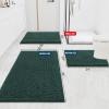imageSmiry Luxury Chenille Bathroom Rugs 30x20 Extra Soft and Absorbent Shaggy Bath Mat Machine Washable NonSlip Plush Carpet Runner for Tub Shower and Floor Home Decor Accessories Green