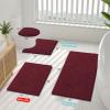 imageSmiry Luxury Chenille Toilet Rugs UShaped 24x20 Soft Absorbent NonSlip Contour Bathroom Rugs for Toilet Machine Washable Contoured Bath Mats Burgundy