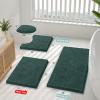 imageSmiry Luxury Chenille Toilet Rugs UShaped 24x20 Soft Absorbent NonSlip Contour Bathroom Rugs for Toilet Machine Washable Contoured Bath Mats Green