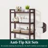imageSmiry Over The Toilet Storage Cabinet 3Tier Bamboo Bathroom Organizers with Adjustable Shelf ampamp 4 Hooks Space Saving Shelf Rack for Bathrooms Laundry Room Balcony NaturalBrown