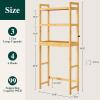imageSmiry Over The Toilet Storage Cabinet 3Tier Bamboo Bathroom Organizers with Adjustable Shelf ampamp 4 Hooks Space Saving Shelf Rack for Bathrooms Laundry Room Balcony NaturalNatural