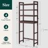 imageSmiry Over The Toilet Storage Cabinet 3Tier Bamboo Bathroom Organizers with Adjustable Shelf ampamp 4 Hooks Space Saving Shelf Rack for Bathrooms Laundry Room Balcony NaturalBrown