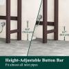 imageSmiry Over The Toilet Storage Cabinet 3Tier Bamboo Bathroom Organizers with Adjustable Shelf ampamp 4 Hooks Space Saving Shelf Rack for Bathrooms Laundry Room Balcony NaturalBrown